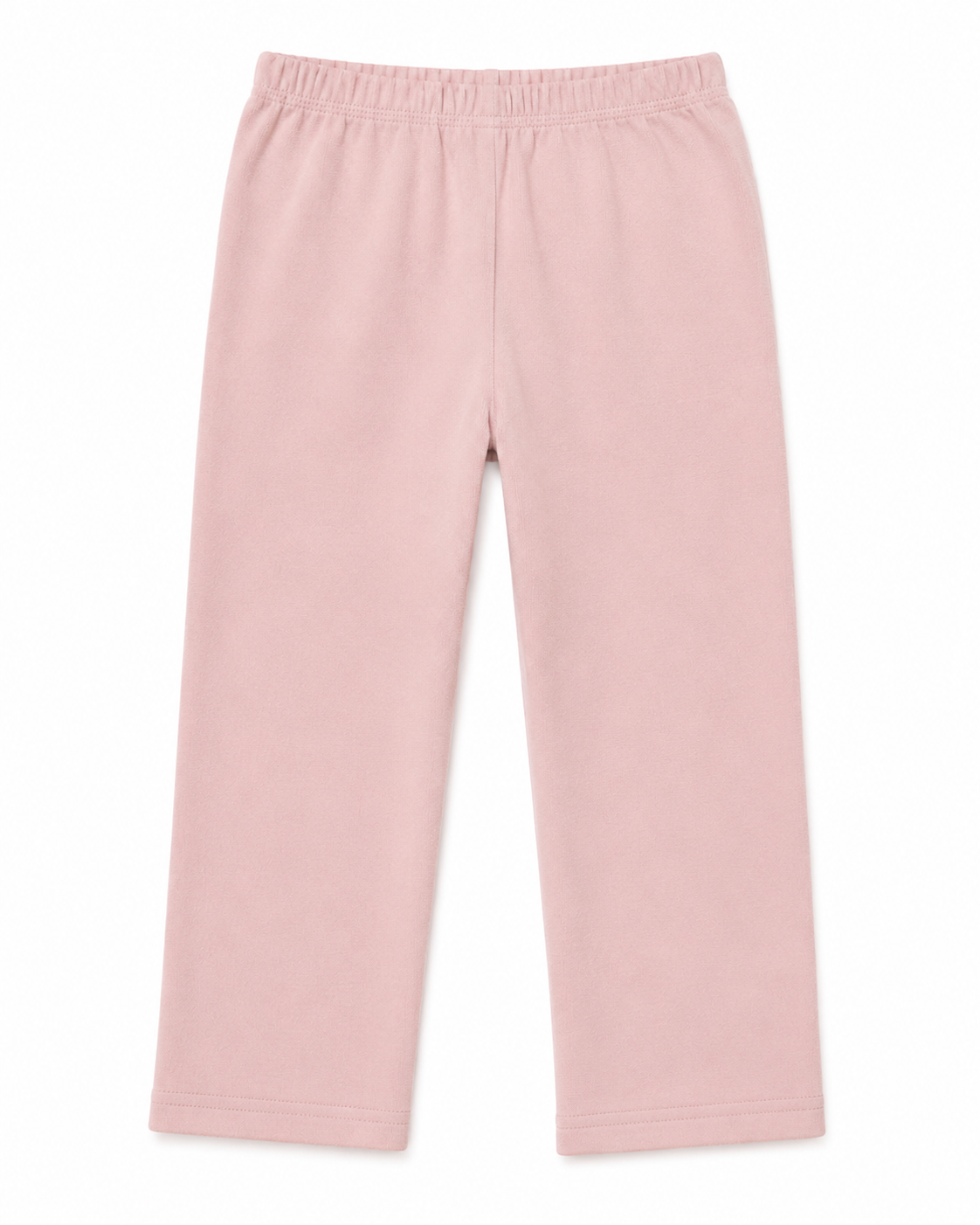 Back flat lay of the blush pink girls cotton leggings.